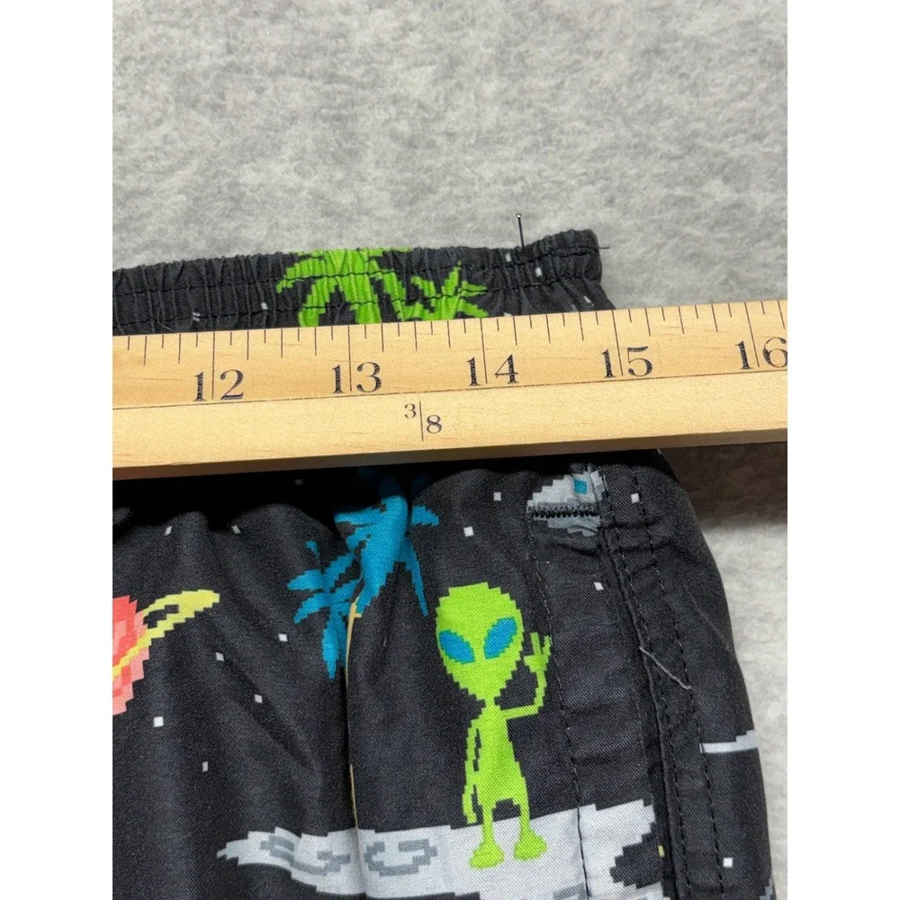 No Boundaries Mens Alien UFO Pixel Print Swim Trunks Black Medium 32-34 NB52469